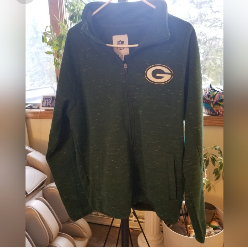 NFL Green Bay Packers men's full Zip collar Fleece Tech  jacket nwt size…